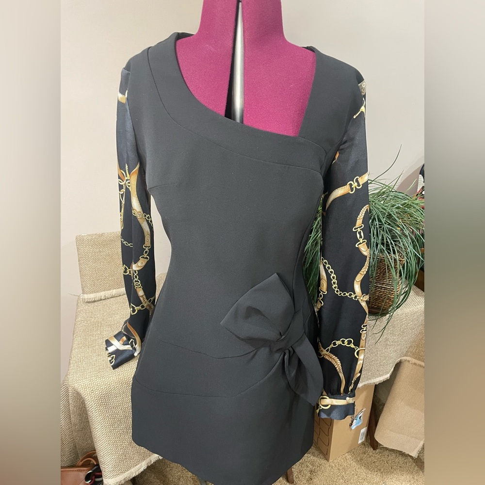 Gil Santucci Italian long sleeved black dress size 46 (US10)